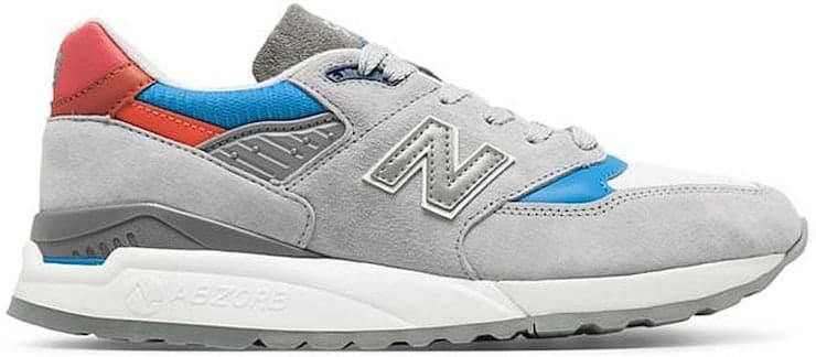 New Balance 998 — Grey Light Blue Red