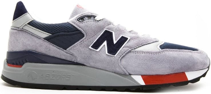 New Balance 998 — Grey Navy Red