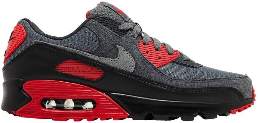 Nike Air Max 90 — Grey Black Red (2022)