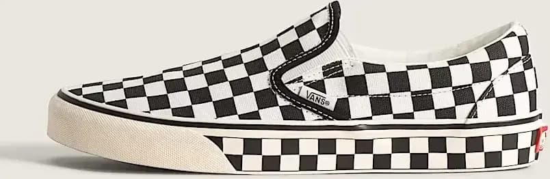 Vans Classic Slip-On Checkerboard Shoe — White Black