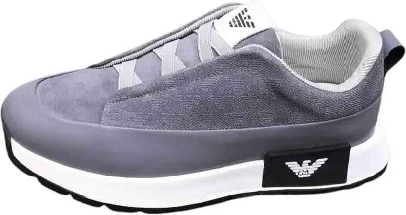 Armani Emporio Sneaker — Gray Suede White Sole
