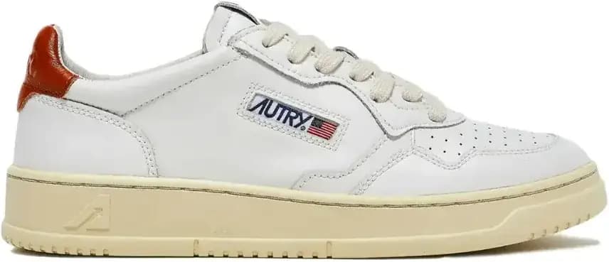 Autry Medalist Leather Low — White Rust