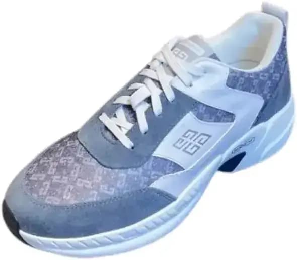 Givenchy Runner Washed — White Blue With Gray Blue Canvas Sneakers