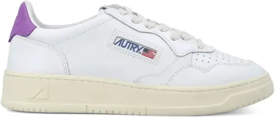 Autry Medalist Leather Low — White Dewberry