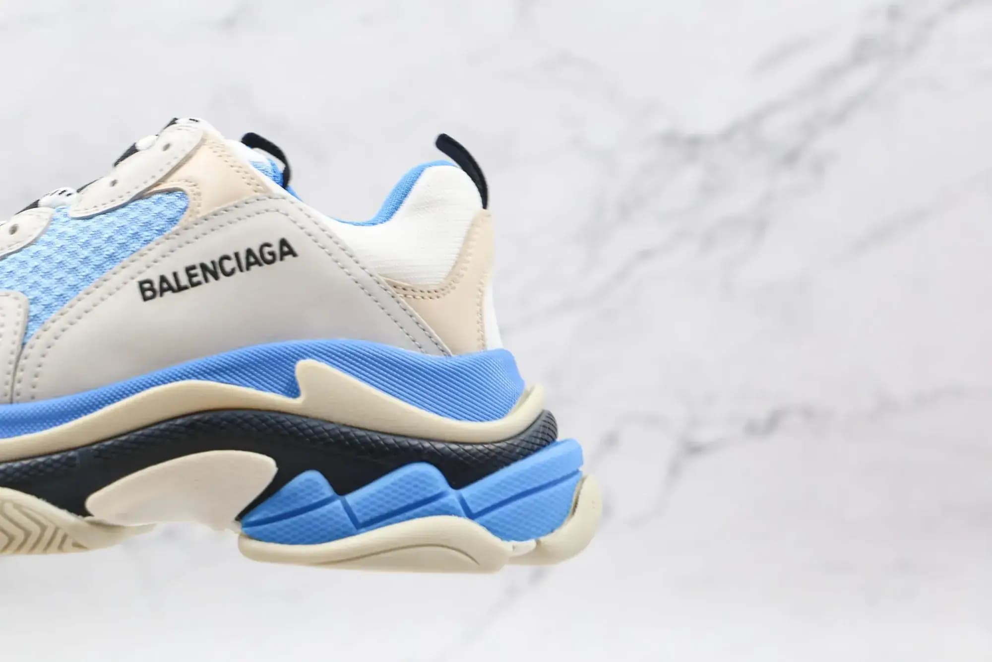 Balenciaga Triple S — White blue