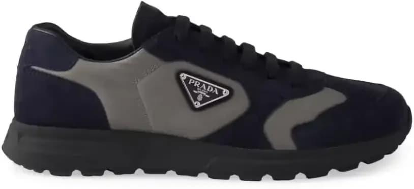 Prada Prax Suede Re-Nylon Sneakers — Blue