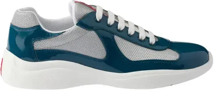 Prada America s Cup Sneakers Dark — Teal Patent Leather Silver