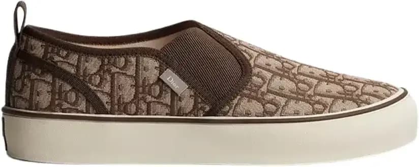 Dior Saltwind Slip On Sneaker — Brown Oblique Jacquard