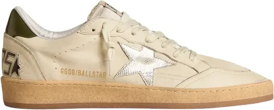 Golden Goose Ball Star — Silver Leather