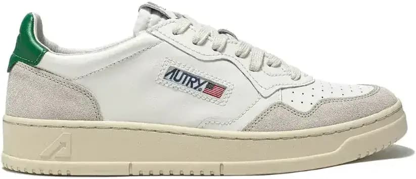 Autry Medalist Leather Low — White Amazon Beige