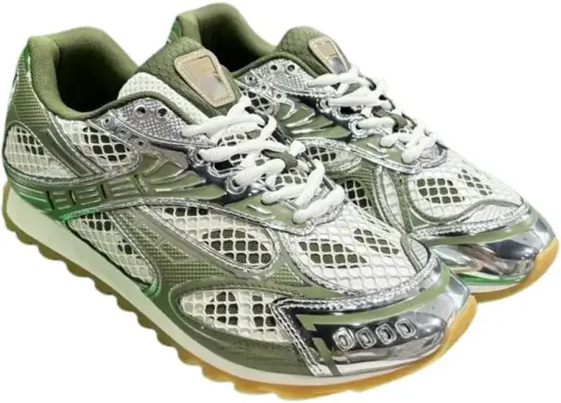 Bottega Veneta Orbit Sneakers Light — Green Khaki