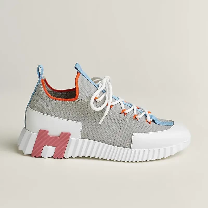 Hermès Lift Slip-On Sneakers — Gray Knit