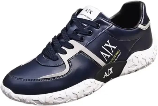 Armani AX Exchange Logo Sneaker — Navy Blue White