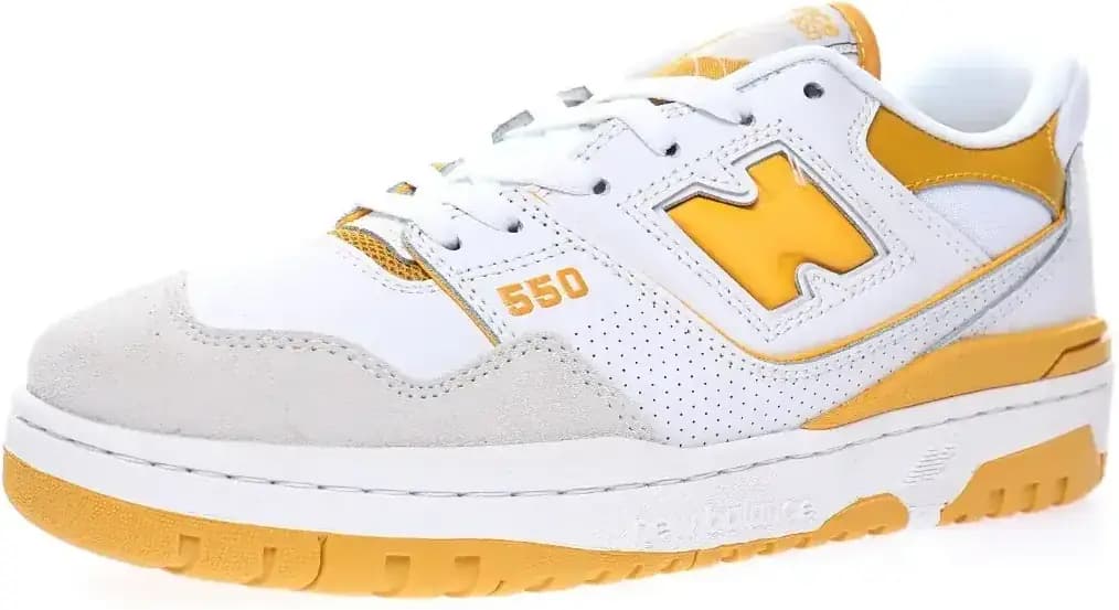 New Balance P550 Leather — White Banana Yellow