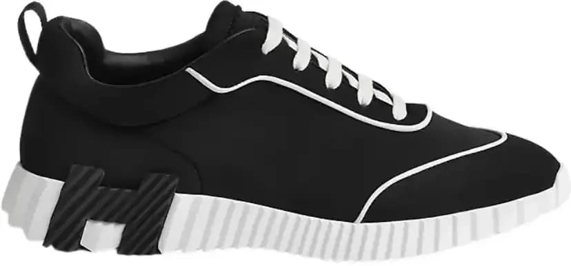 Hermès Bouncing Sneaker — Black & White Technical Jersey