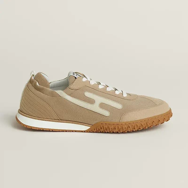 Hermès Jet Sneakers — Beige Suede Goatskin
