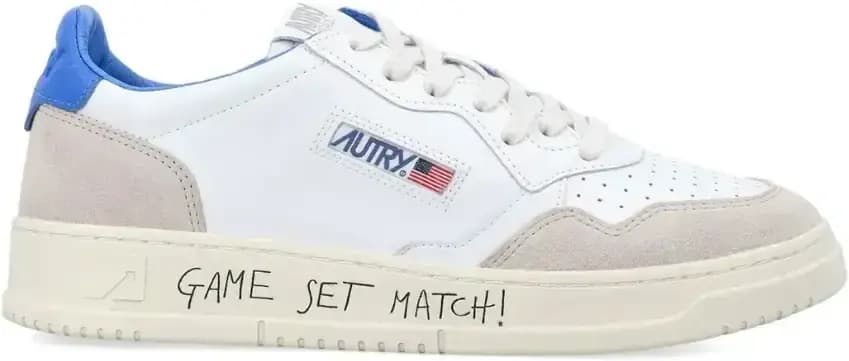 Autry Medalist Leather Low Game Set Match! — White Palace Blue Grey