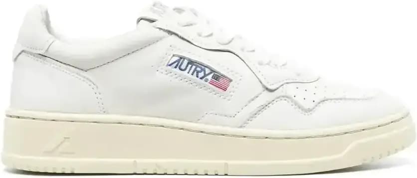 Autry Medalist Leather Low — White Nappa