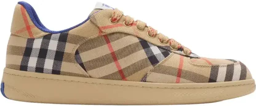 Burberry Check Terrace Sneakers — Sand Beige