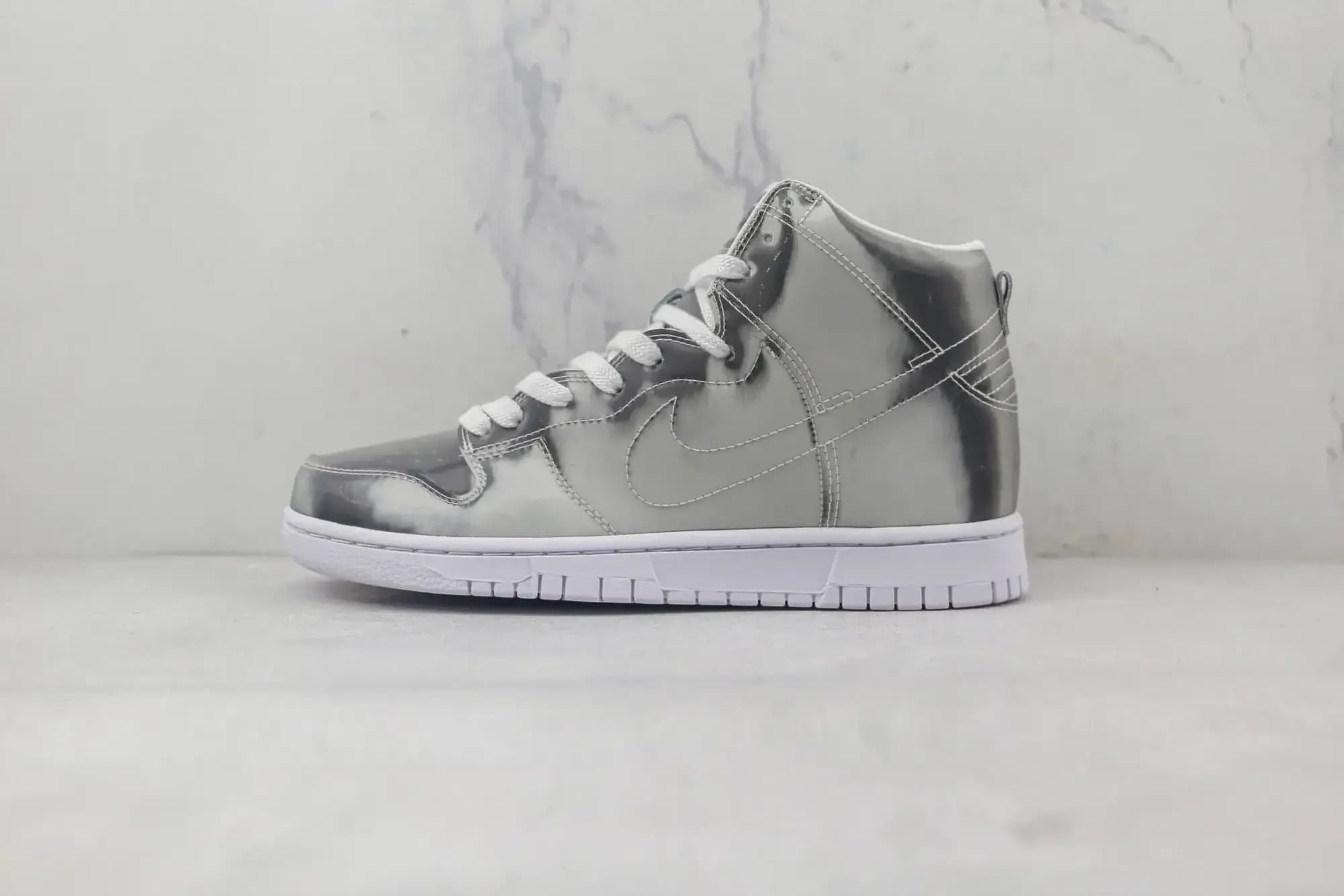 Nike CLOT x Nike Dunk High — Silver Metallic