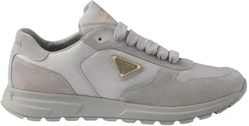 Prada Prax 2.0 Re-Nylon Suede Sneakers — Grey
