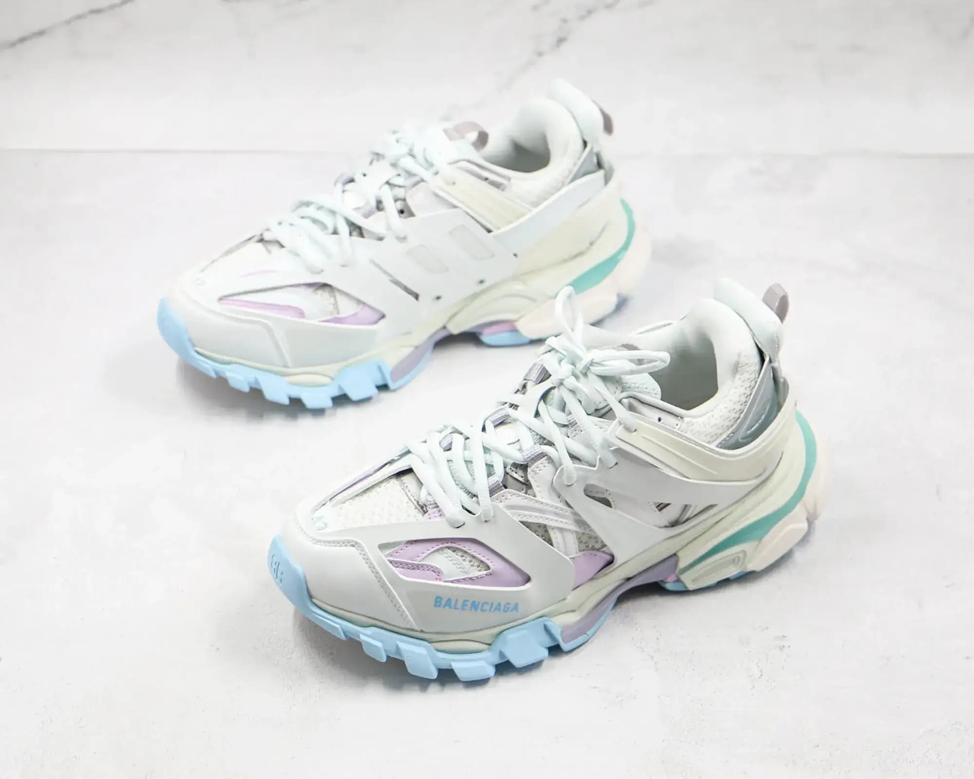 Balenciaga Triple S — white blue pink