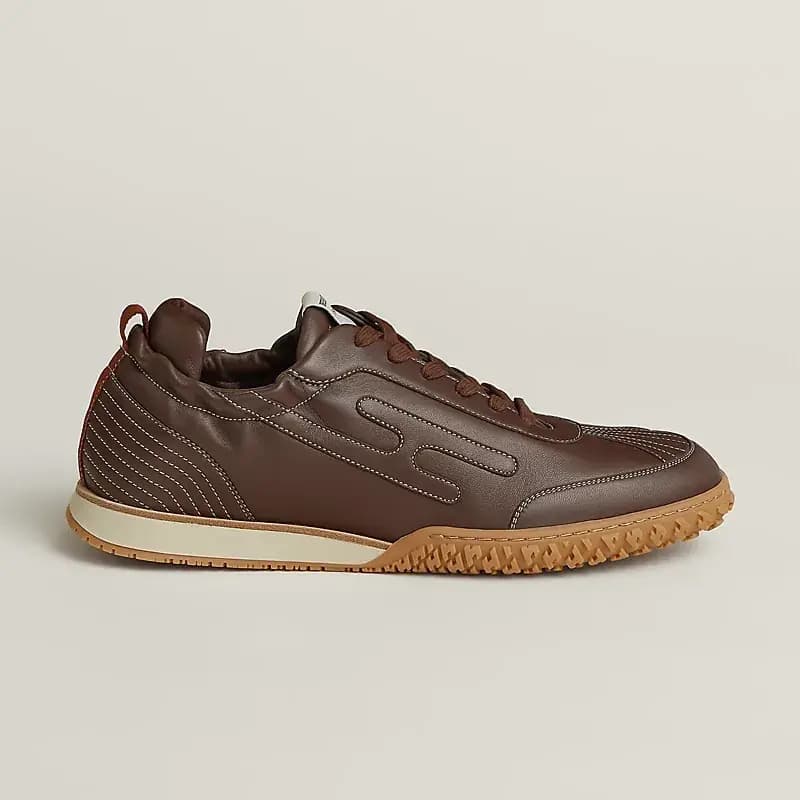 Hermès Jet Sneakers — Brown Nappa Leather