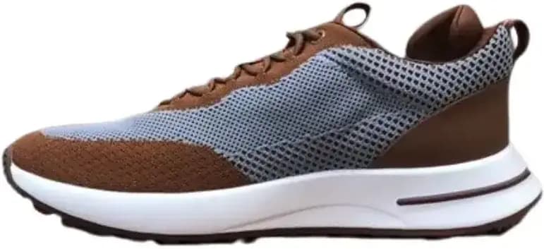 Loro Piana Flexy Walk Sneakers — Gray Brown Knitted Fabric