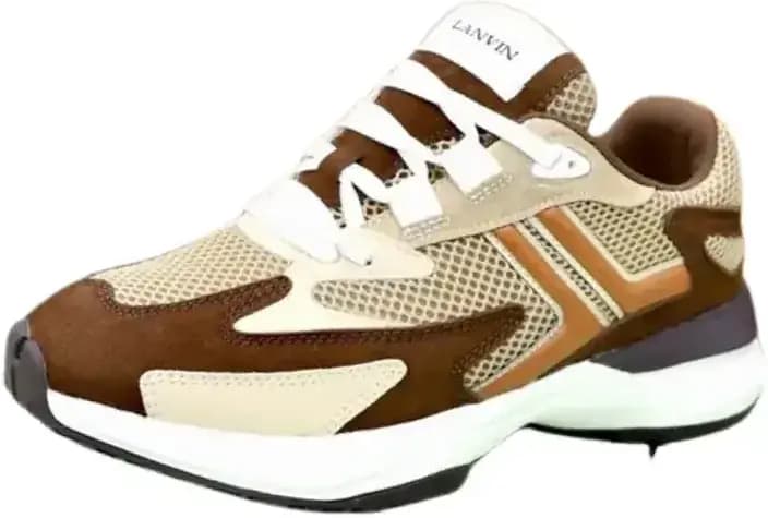Lanvin Jla Mesh Sneakers — Beige Brown Colorway