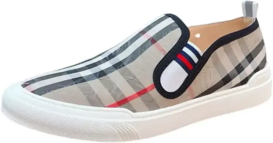 Burberry Cotton Slip-On Sneakers — Beige