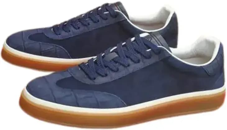 Loro Piana Sneakers — Navy Blue Leather