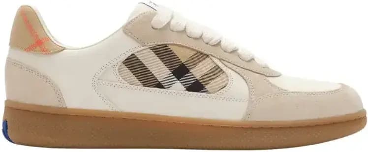 Burberry Leather Suede Check Terrace Sneakers