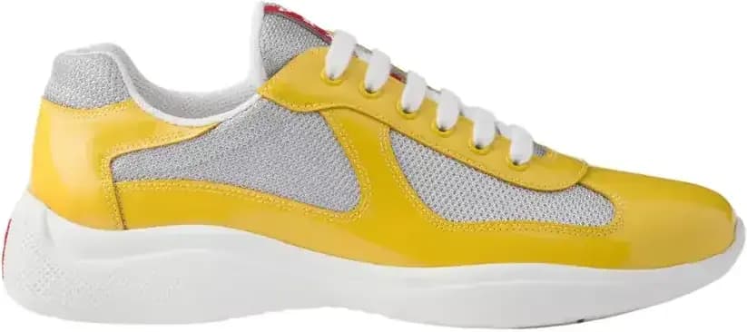 Prada America s Cup Sneakers — Yellow Leather Silver