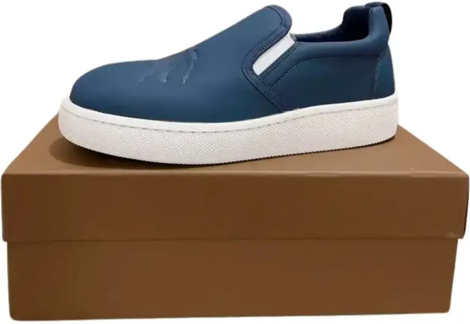 Burberry Leather Slip-On Sneakers