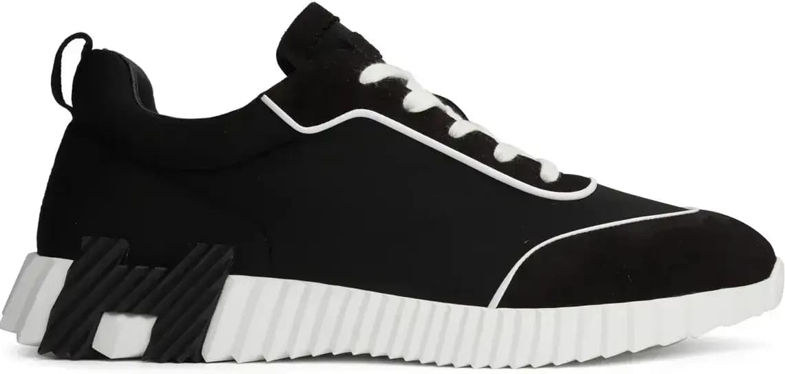 Hermès Bouncing Sneakers — Black Calfskin Suede Goatskin