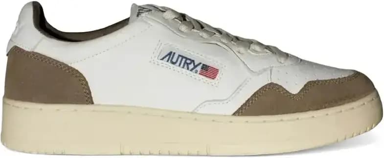 Autry Medalist Leather Low — White Tobacco
