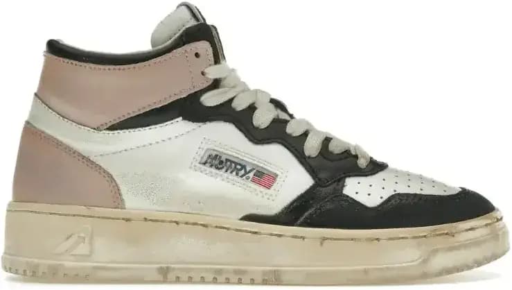 Autry Medalist Leather Mid Super Vintage — White Pink Black