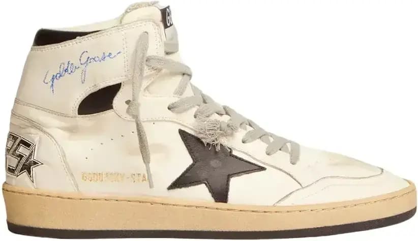 Golden Goose Sky-Star — White Leather Black Leather Star