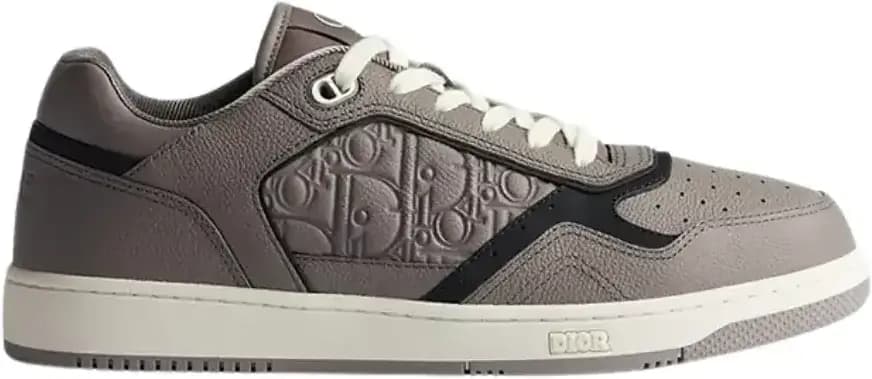 Dior B27 Uptown Low Top Sneaker — Gray Grained Calfskin Gray
