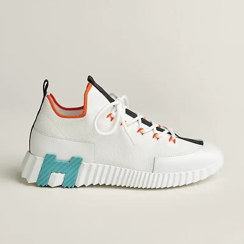 Hermès Lift Slip-On Sneakers — White Knit Calfskin