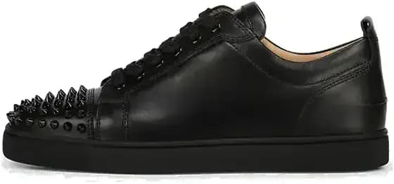 Christian Louboutin Spikes Sneaker — Black Calf Leather