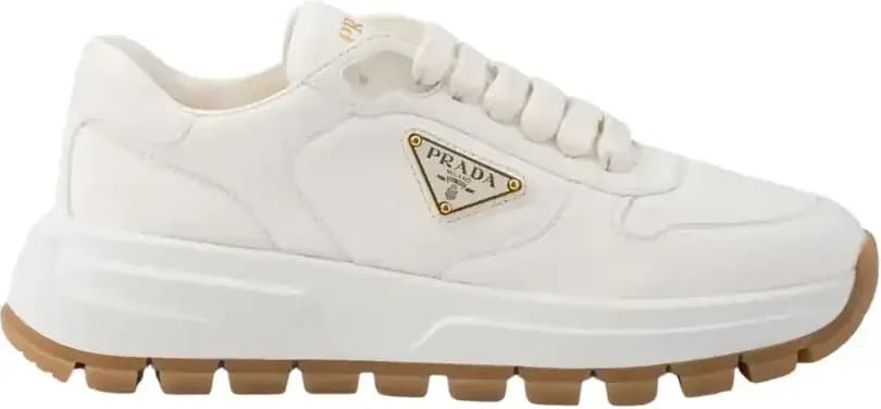 Prada Prax 01 Leather Sneakers — White