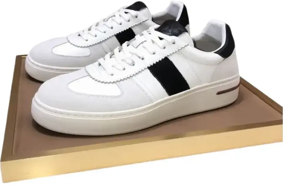 Loro Piana Summer — White With Black Strap Designed Sneaker