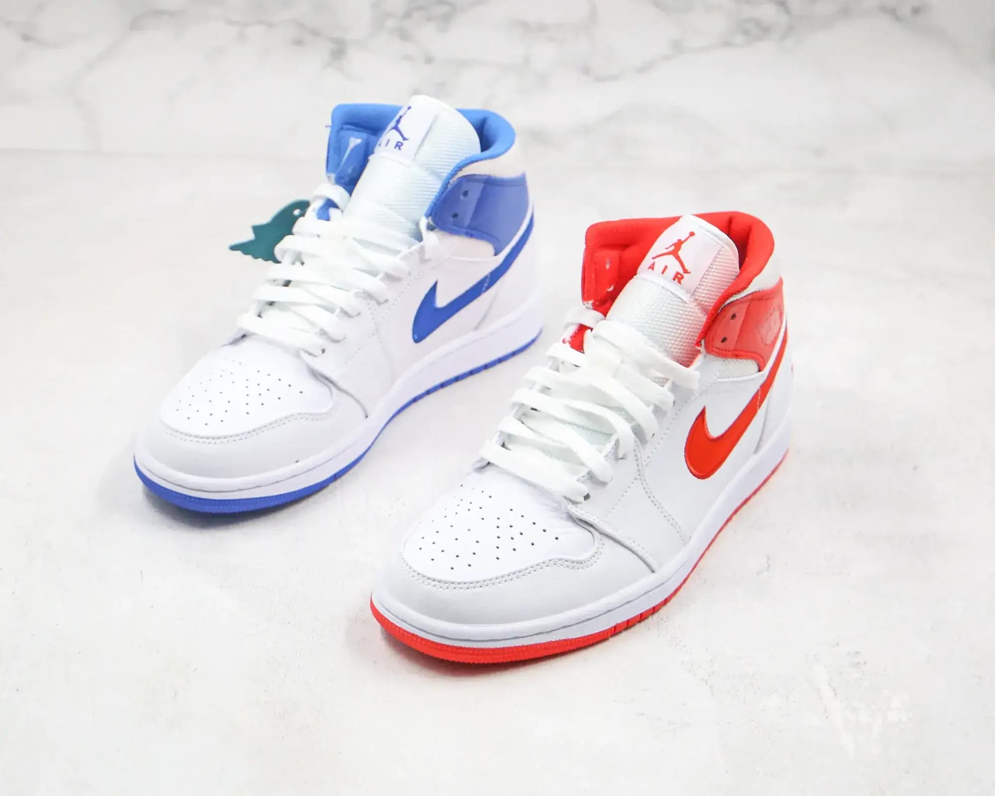 Nike Aj1 mid — red and blue mandarin duck