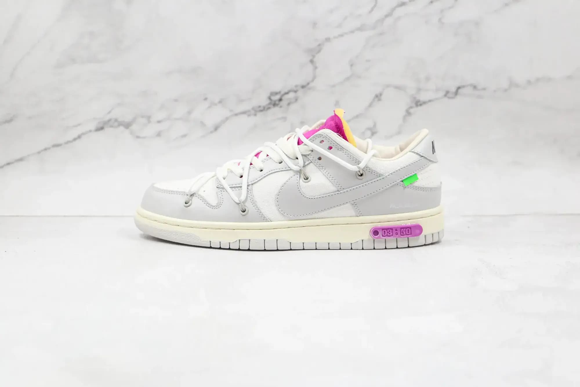 Nike Off-White x Nike Dunk Low 50 — White gray Purple Label