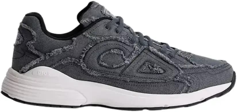 Dior B30 Countdown Sneaker — Gray Fringed Denim