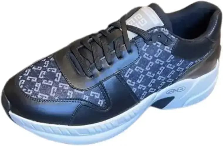 Givenchy Black — Gray Canvas Print Sneakers