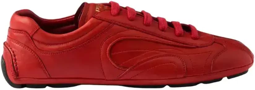 Prada Montecarlo Re-Edition 2005 Suede Sneakers — Red