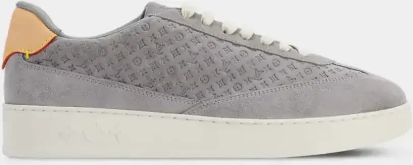 Louis Vuitton LV Flash Sneaker Monogram-Debossed Suede Calf Leather — Grey