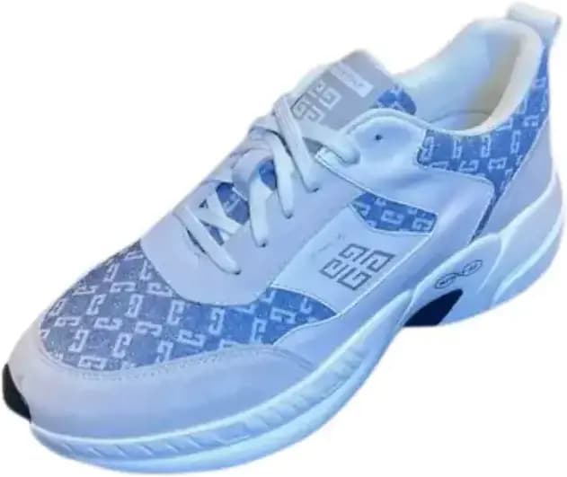 Givenchy Runner Washed — White Blue With Light Blue Canvas Sneakers